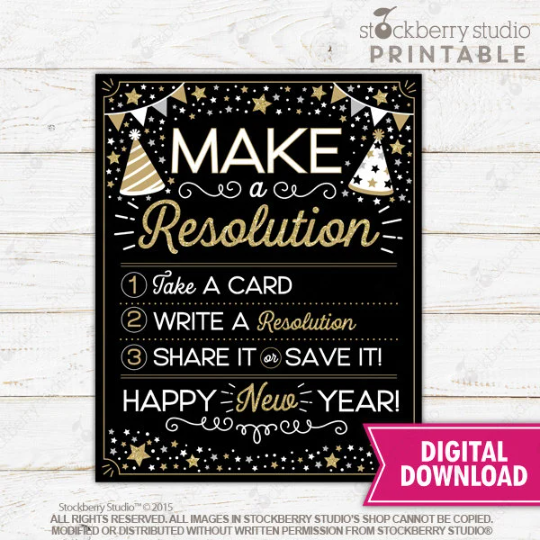 New Years Eve Resolution Cards