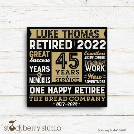 Retirement Plaque Gift Sign