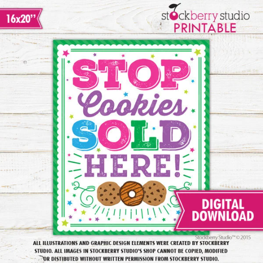 Stop Cookies Sold Here Sign