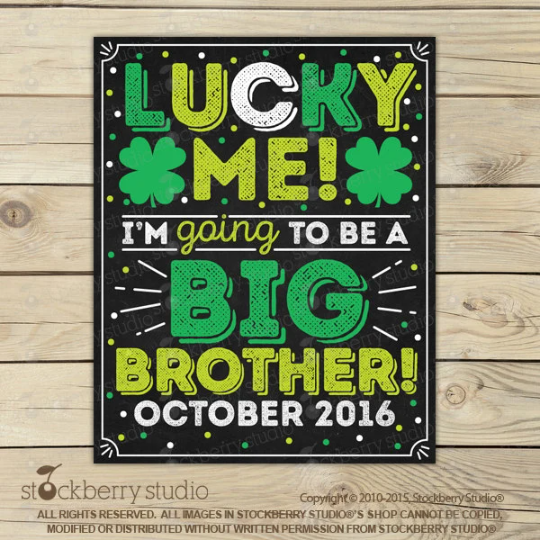 St Patrick's Day Pregnancy Announcement Sign