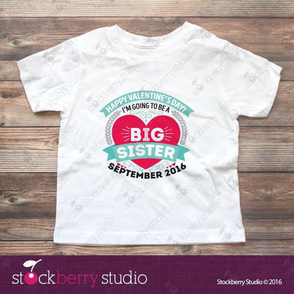 Valentine's Day Big Sister Pregnancy Announcement Shirt