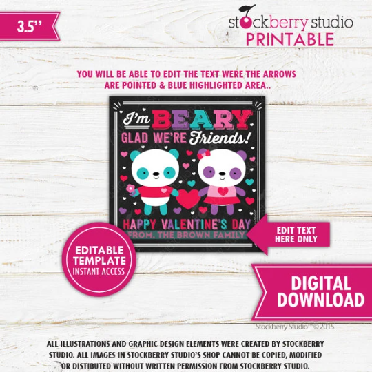Valentine Beary Gift Tag