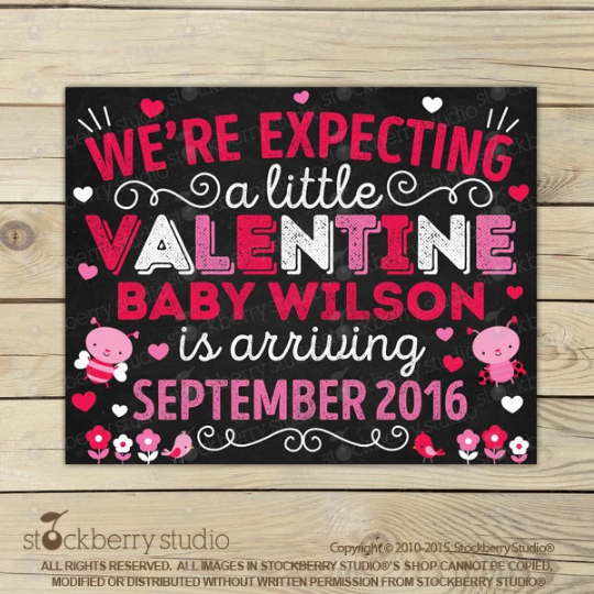 Valentine's Day Pregnancy Announcement Sign