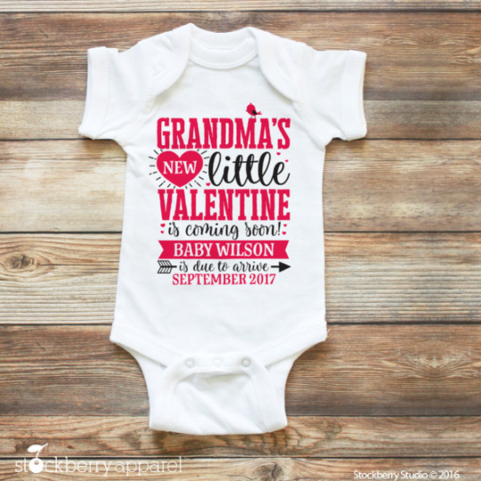 Valentine's Day Pregnancy Announcement Bodysuit