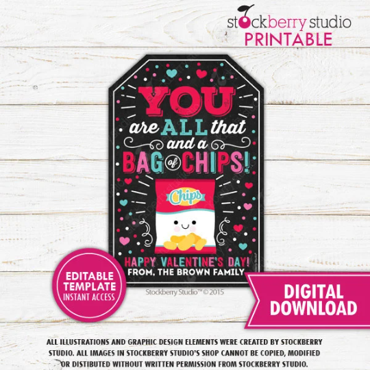 Valentine Chips Tag