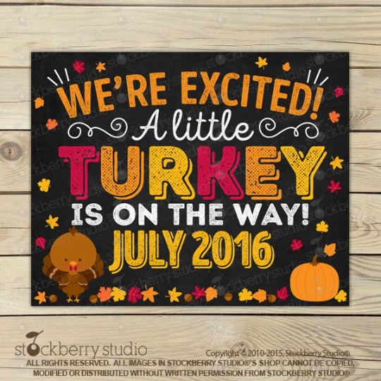 Thanksgiving Pregnancy Announcement Sign