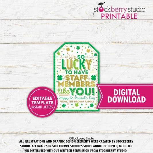 St Patrick's Day Staff Members Appreciation Tag