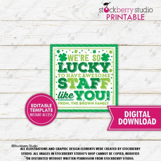 St Patrick's Day Staff Appreciation Tag