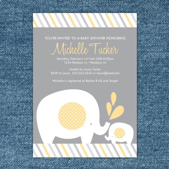 Elephant Baby Shower Invitation - Stockberry Studio