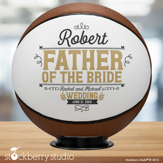 Father of the Bride Basketball Wedding Keepsake Personalized Gift