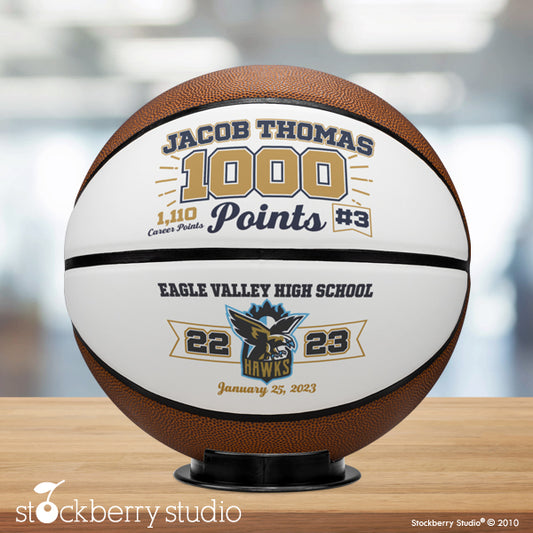 1,000 Point Basketball Personalized Team Rebounds Coach Award