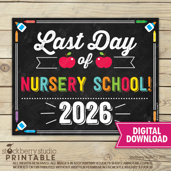 Last Day of School Sign (Primary Colors) - Any Grade