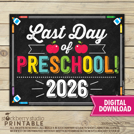 Last Day of School Sign (Primary Colors) - Any Grade