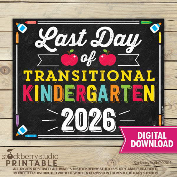 Last Day of School Sign (Primary Colors) - Any Grade