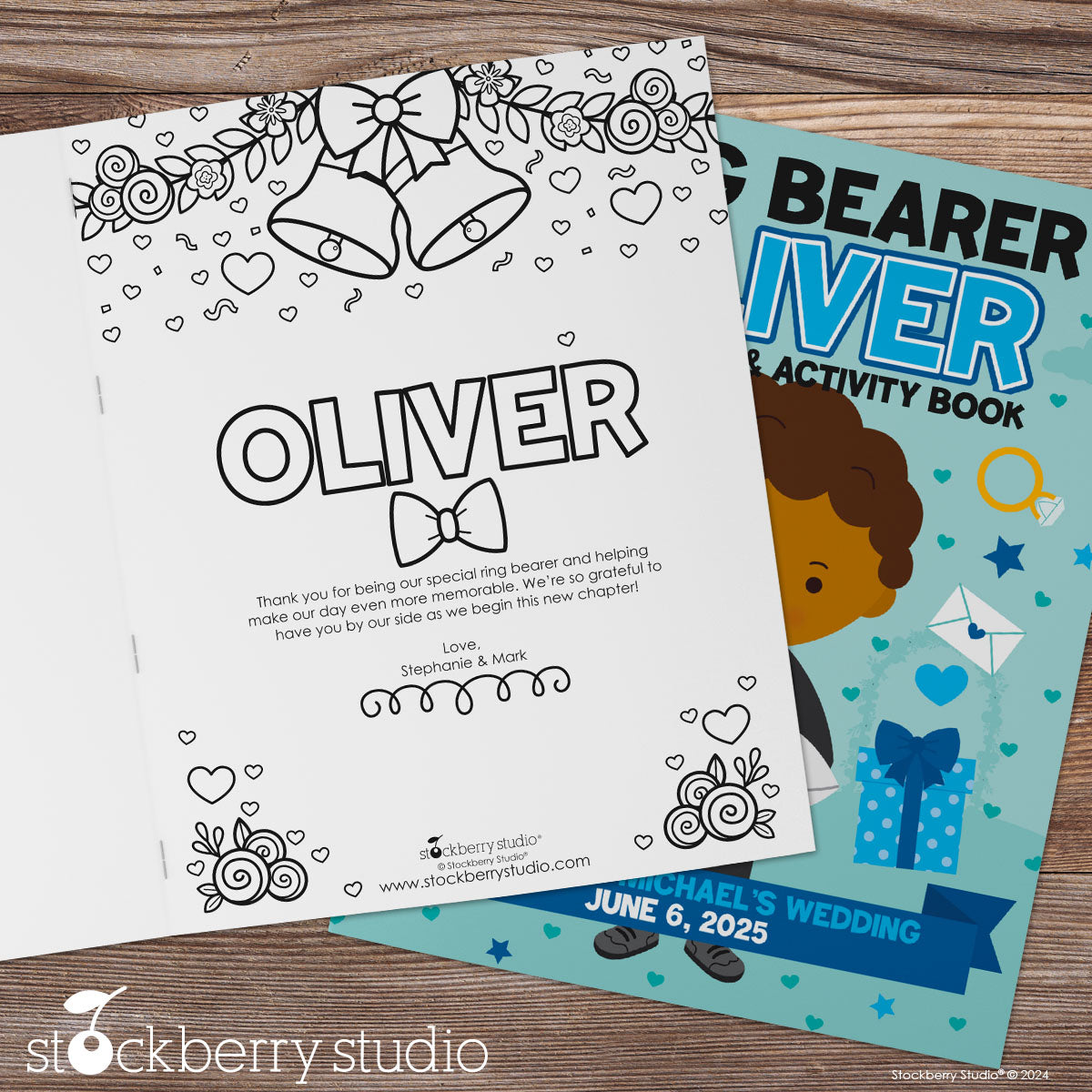 Personalized Ring Bearer Coloring Book – “Will You Be My Ring Bearer?” Wedding Activity Book for Kids, Custom Name