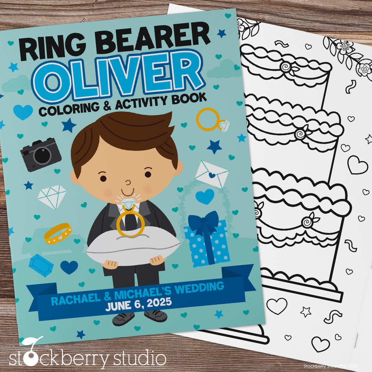 Personalized Ring Bearer Coloring Book – “Will You Be My Ring Bearer?” Wedding Activity Book for Kids, Custom Name
