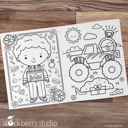 Personalized Ring Bearer Coloring Book – “Will You Be My Ring Bearer?” Wedding Activity Book for Kids, Custom Name