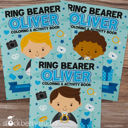 Personalized Ring Bearer Coloring Book – “Will You Be My Ring Bearer?” Wedding Activity Book for Kids, Custom Name