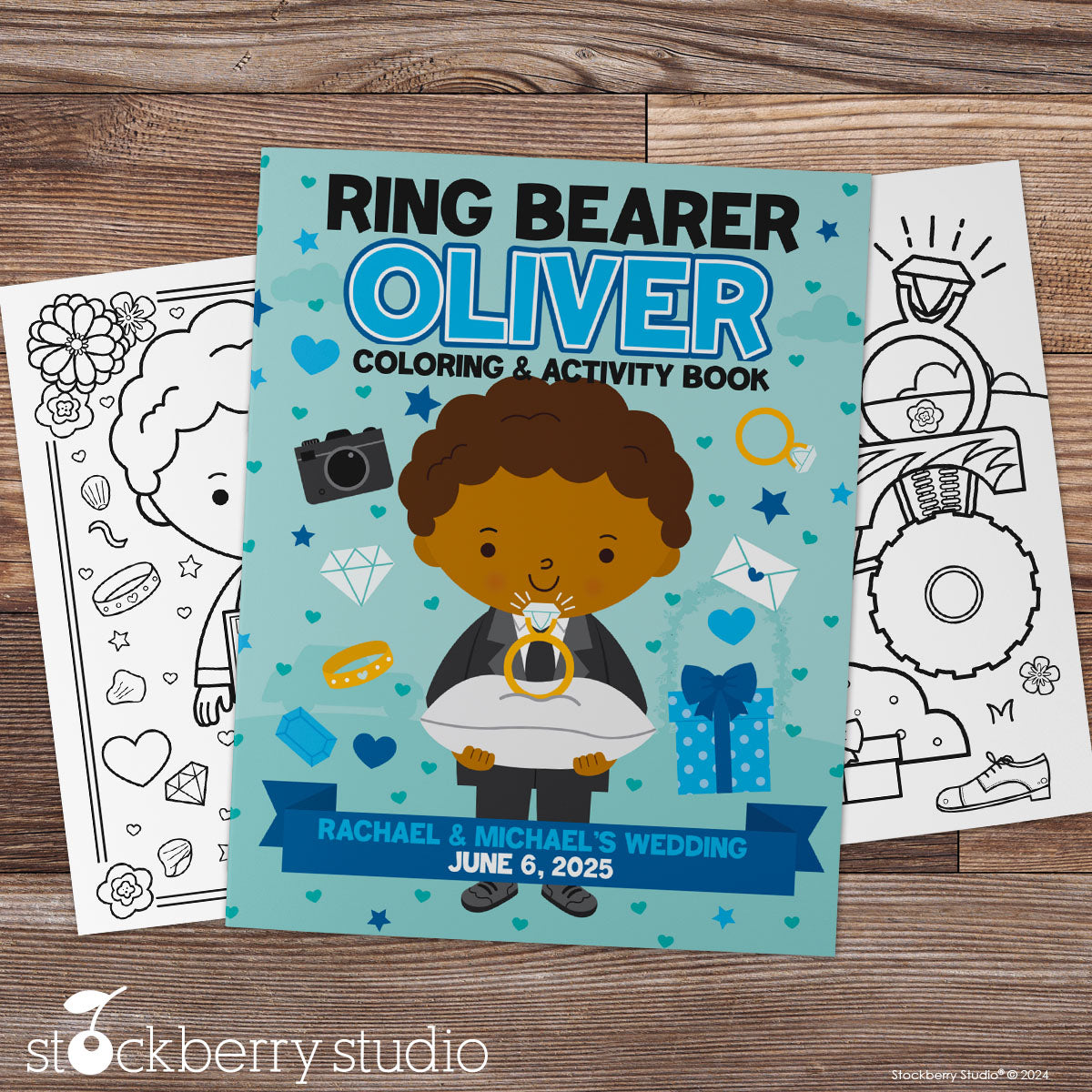 Personalized Ring Bearer Coloring Book – “Will You Be My Ring Bearer?” Wedding Activity Book for Kids, Custom Name