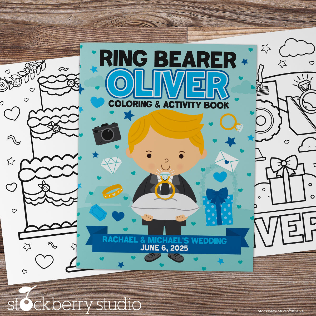 Personalized Ring Bearer Coloring Book – “Will You Be My Ring Bearer?” Wedding Activity Book for Kids, Custom Name