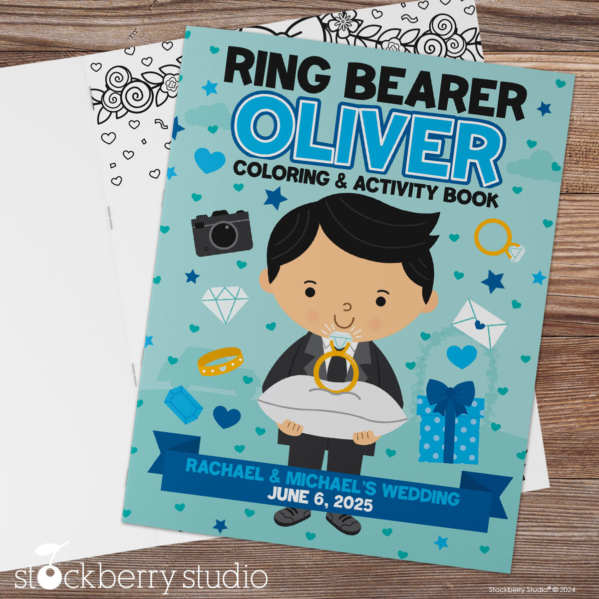 Personalized Ring Bearer Coloring Book – “Will You Be My Ring Bearer?” Wedding Activity Book for Kids, Custom Name
