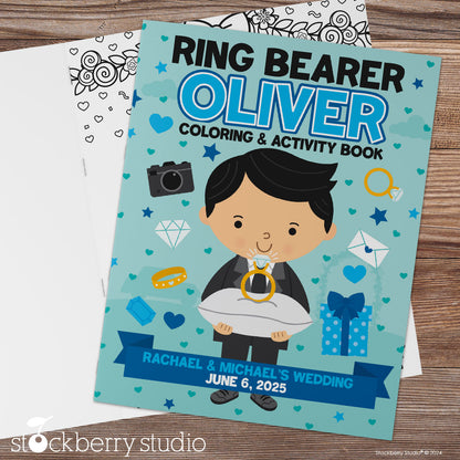 Personalized Ring Bearer Coloring Book – “Will You Be My Ring Bearer?” Wedding Activity Book for Kids, Custom Name