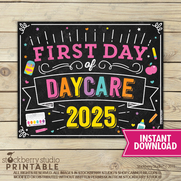 Girl First Day of Preschool Sign - Any Grade