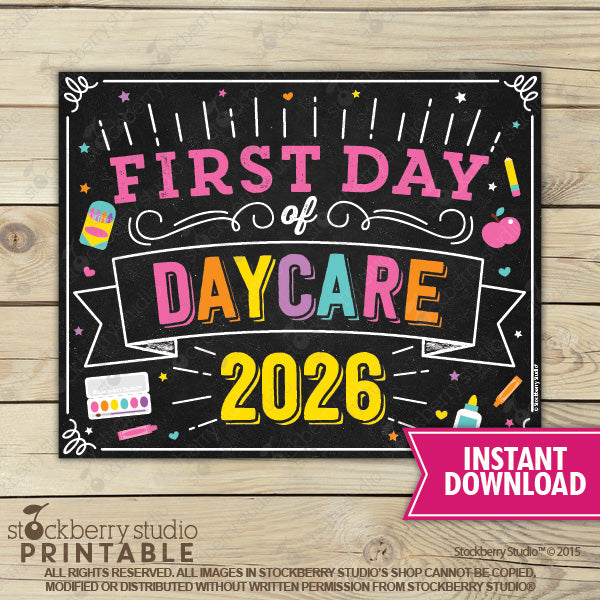 Girl First Day of Preschool Sign - Any Grade