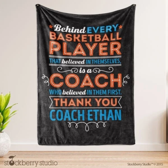 Cheer Coach Personalized Thank You Blanket