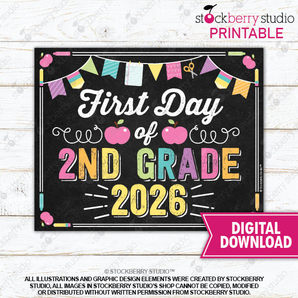 First Day of Preschool Sign (Pastel Colors) - Any Grade