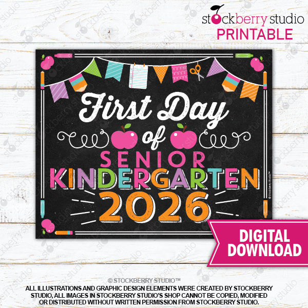 Girl First Day of Preschool Sign - Any Grade