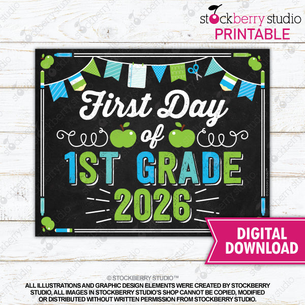 First Day of Preschool Sign (Boy) - Any Grade