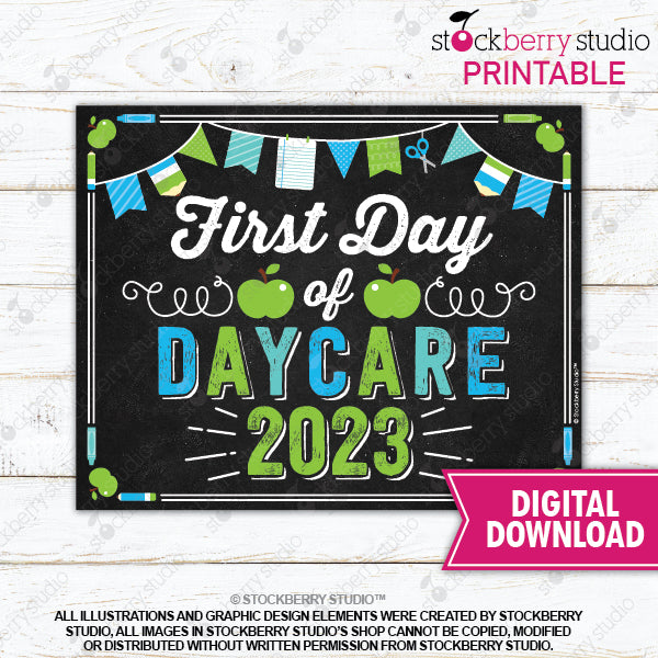First Day of Preschool Sign (Boy) - Any Grade – Stockberry Studio first-day-of-preschool-sign-boy-any-grade-stockberry-studio