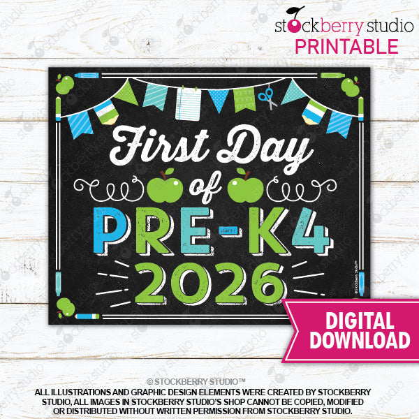 First Day of Preschool Sign (Boy) - Any Grade