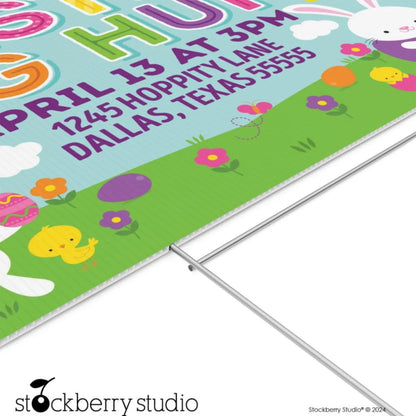 Personalized Easter Egg Hunt Yard Printable Sign - Custom Spring Celebration Sign for Outdoor Events