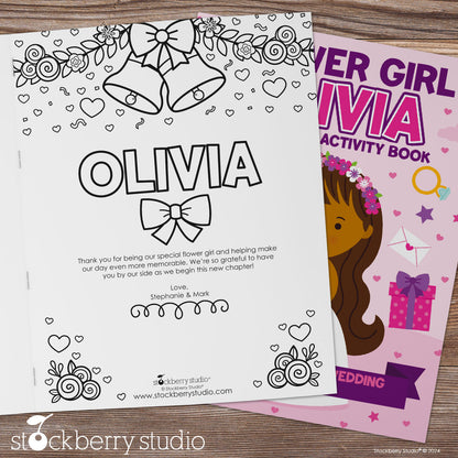 Personalized Flower Girl Coloring & Activity Book – "Will You Be My Flower Girl?" Keepsake with Custom Name