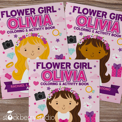 Personalized Flower Girl Coloring & Activity Book – "Will You Be My Flower Girl?" Keepsake with Custom Name