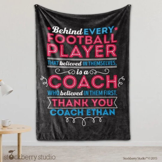 Cheer Coach Personalized Thank You Blanket