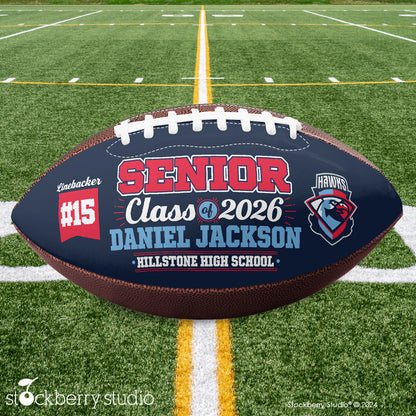 Personalized Senior Football – Custom Name Sports Coach Gift, Senior Night, Graduation Keepsake, Team Gift