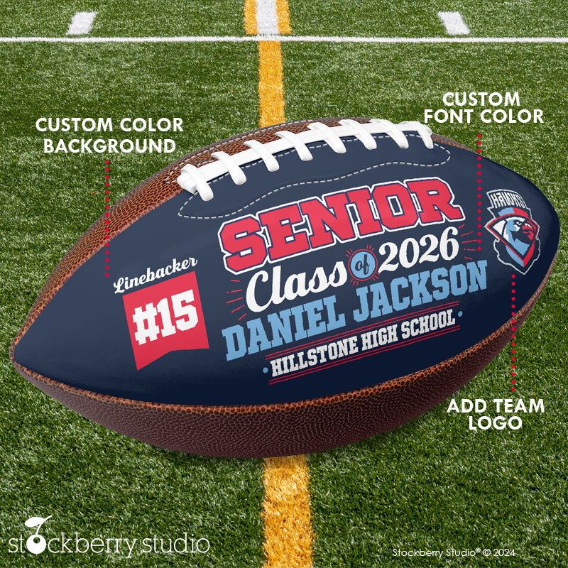 Personalized Senior Football – Custom Name Sports Coach Gift, Senior Night, Graduation Keepsake, Team Gift