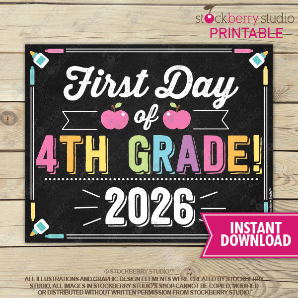 First Day of Preschool Sign (Pastel Colors) - Any Grade
