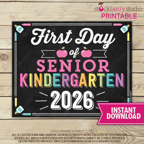 First Day of Preschool Sign (Pastel Colors) - Any Grade