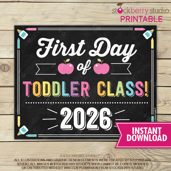 First Day of Preschool Sign (Pastel Colors) - Any Grade
