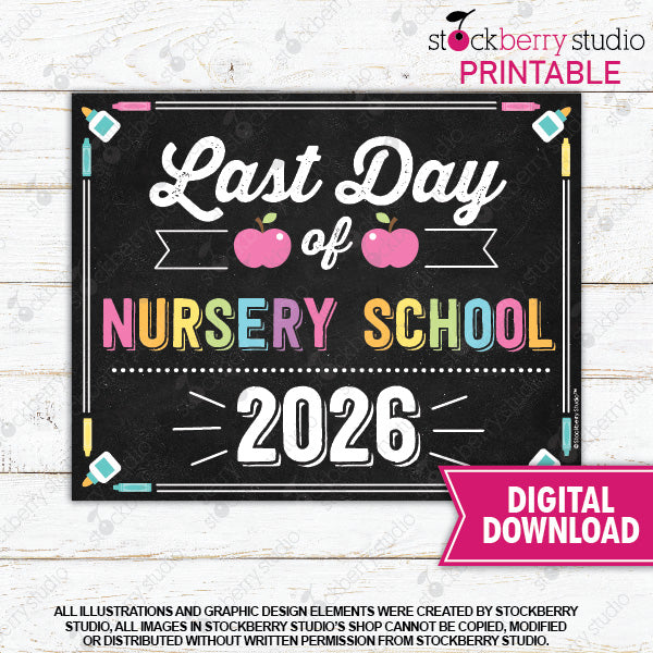 Last Day of School Sign (Pastel Colors) - Any Grade