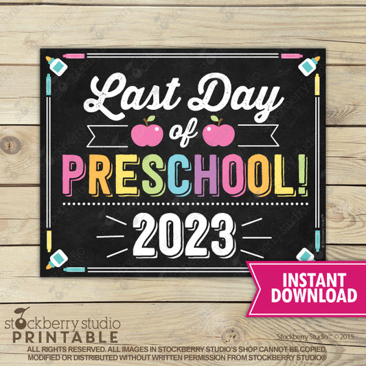 Last Day of School Sign (Pastel Colors) - Any Grade