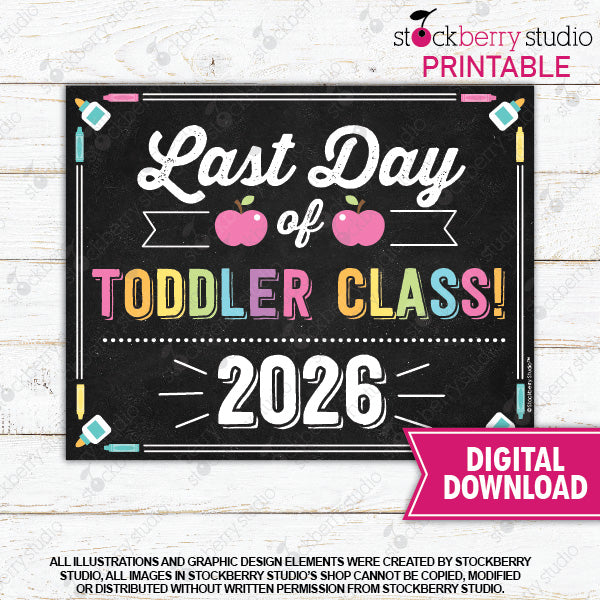 Last Day of School Sign (Pastel Colors) - Any Grade