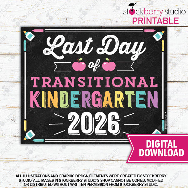 Last Day of School Sign (Pastel Colors) - Any Grade