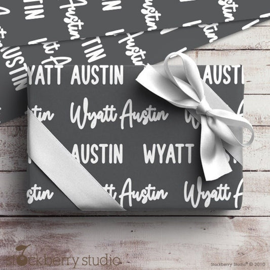 Name Wrapping Paper for Kids Personalized