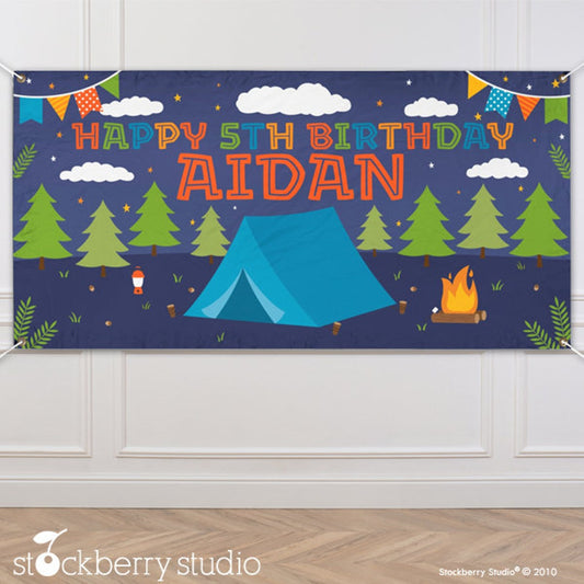 Camp Birthday Vinyl Banner Party Decorations