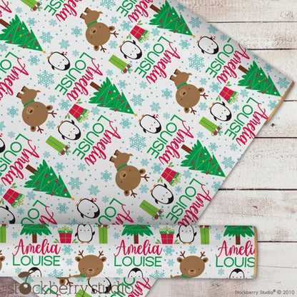 Personalized Christmas Wrapping Paper for Kids – Custom Name Gift Wrap